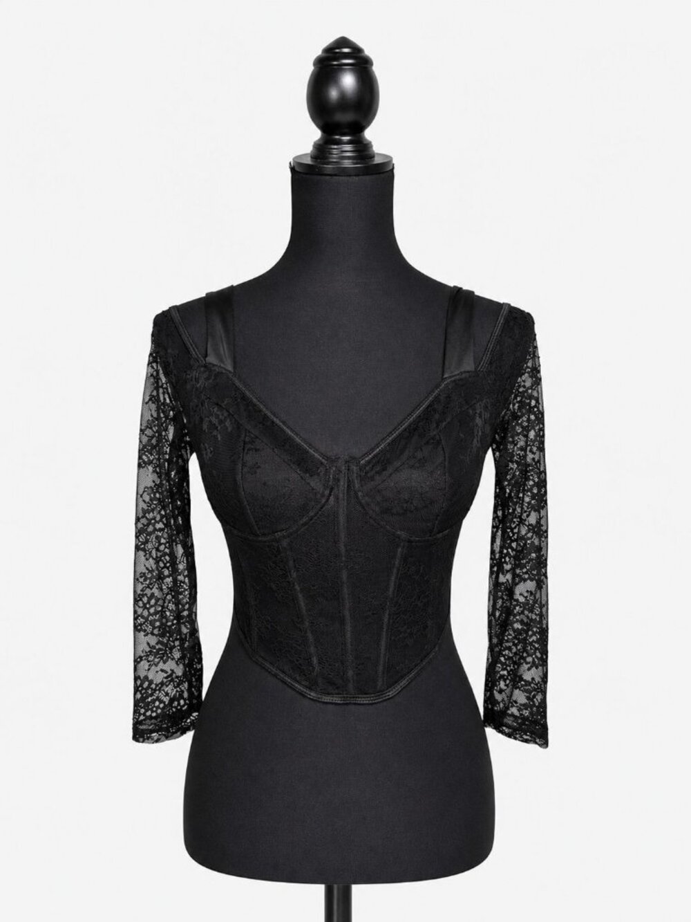 SHEIN Black Lace Corset Top – Size Small (US 4)